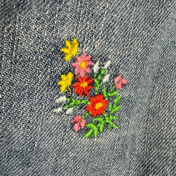 Tinsel Floral Embroidered Denim Jean Jacket Size Small - Picture 7 of 10